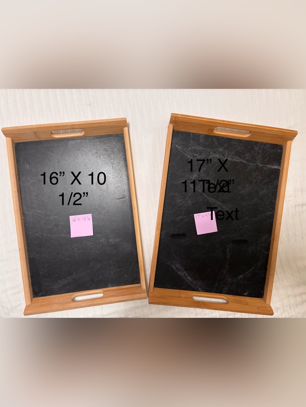Bamboo Framed Black Chalk Serving Tray - Black
